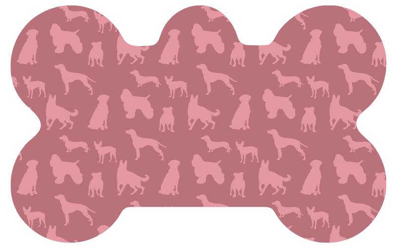 Pink Dog Silhouette Tag