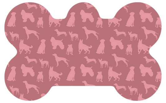 Pink Dog Silhouette Tag