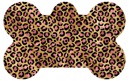 Gold and Pink Leopard Print Tag