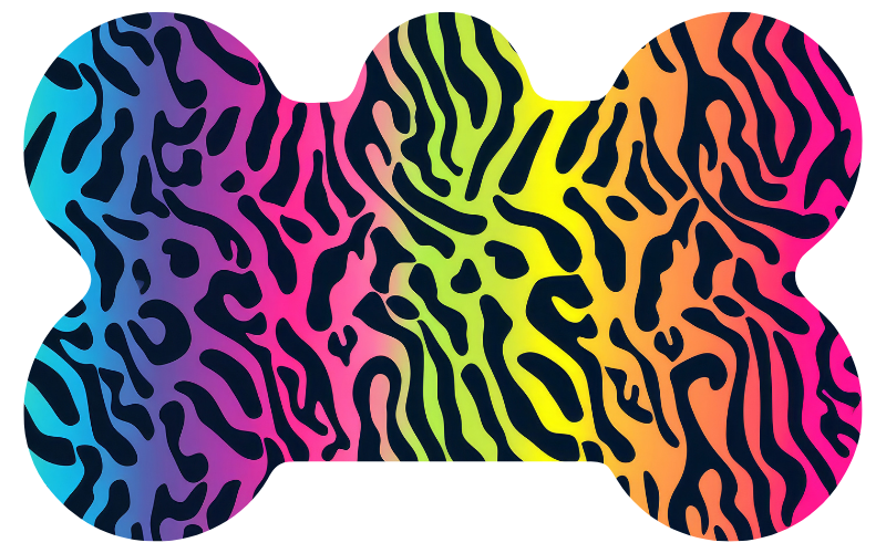 Rainbow Animal Print Tag