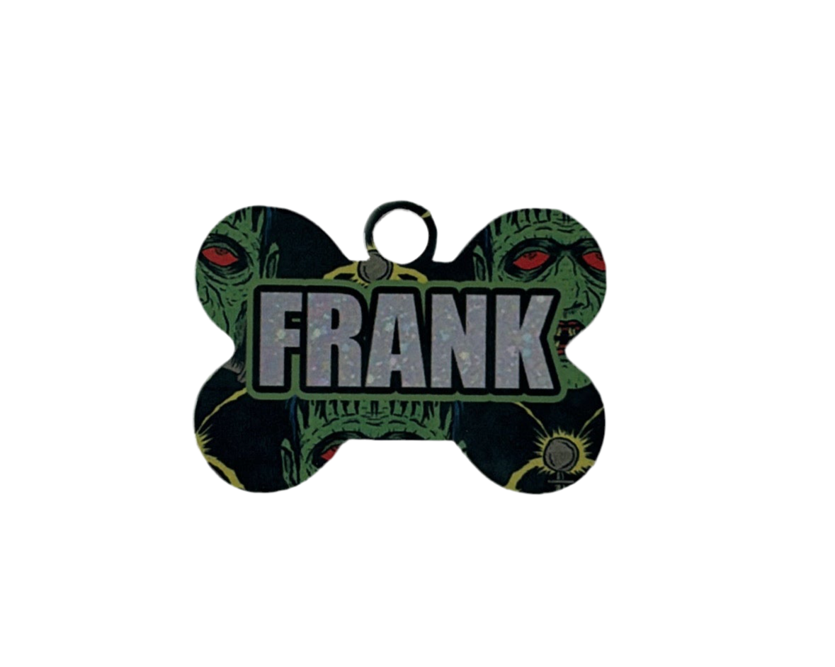 Frankenstein metal tag