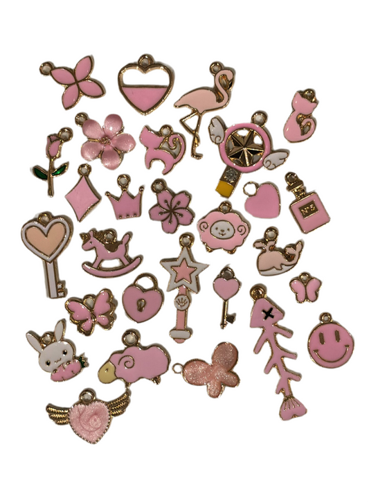 Baby pink colored charms
