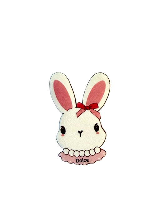 Chic Pearls Bunny Acrylic Resin Tag