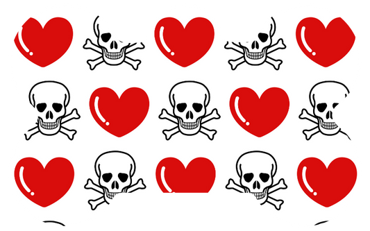 Hearts & Skull Tag