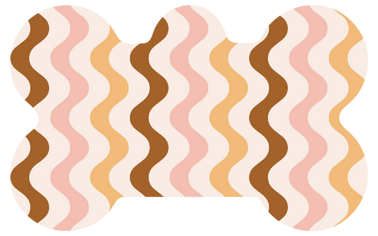 Pink & Brown Vertical Wave Stripe Tag
