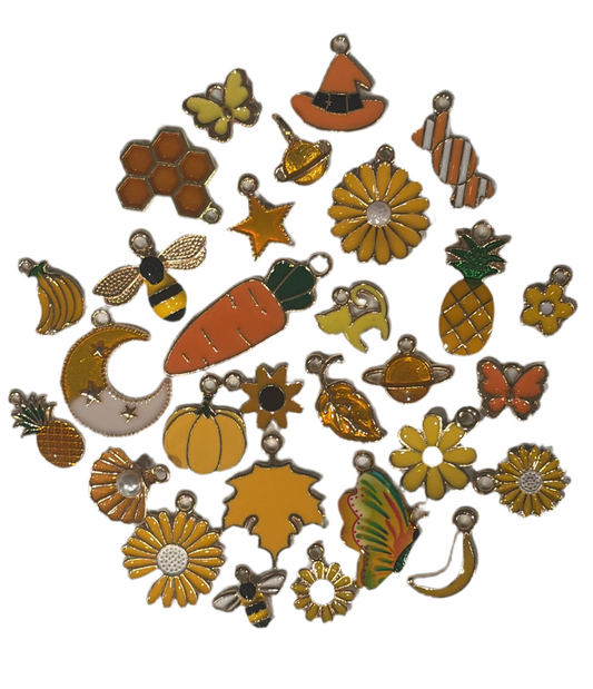 Orange/Yellow colored charms