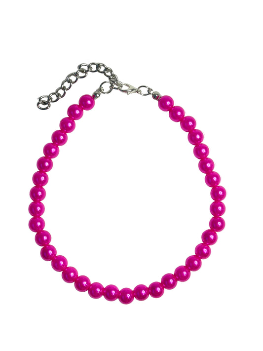 Fusia Pink Bead Necklace