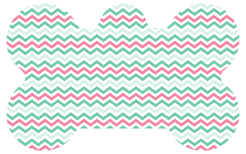 Pink & Teal Zig Zag Tag