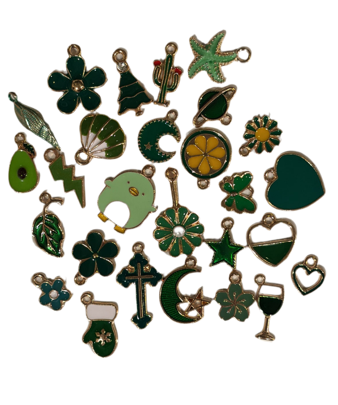 Green colored charms