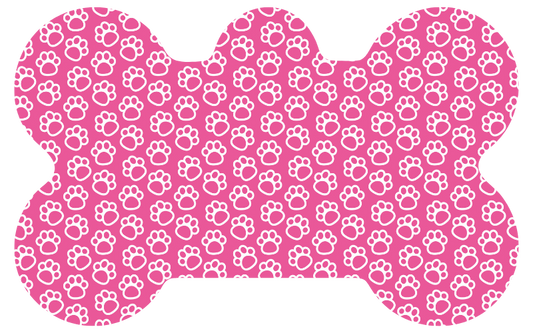 Pink & White Paw Print Tag