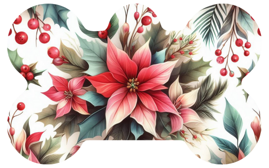 Pink Christmas Flower Tag