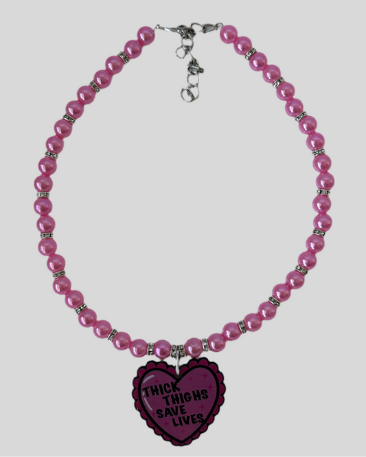 Pink Thick Thighs Necklace