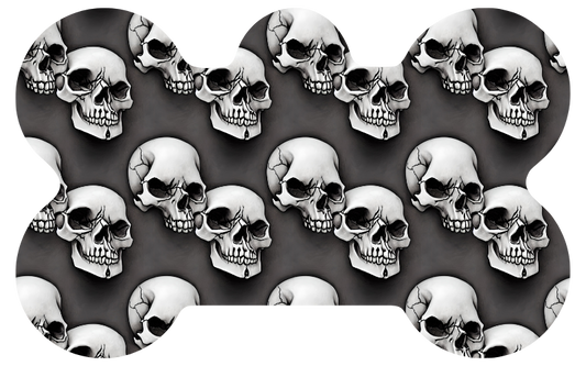 Gray Double Mean Skull Tag