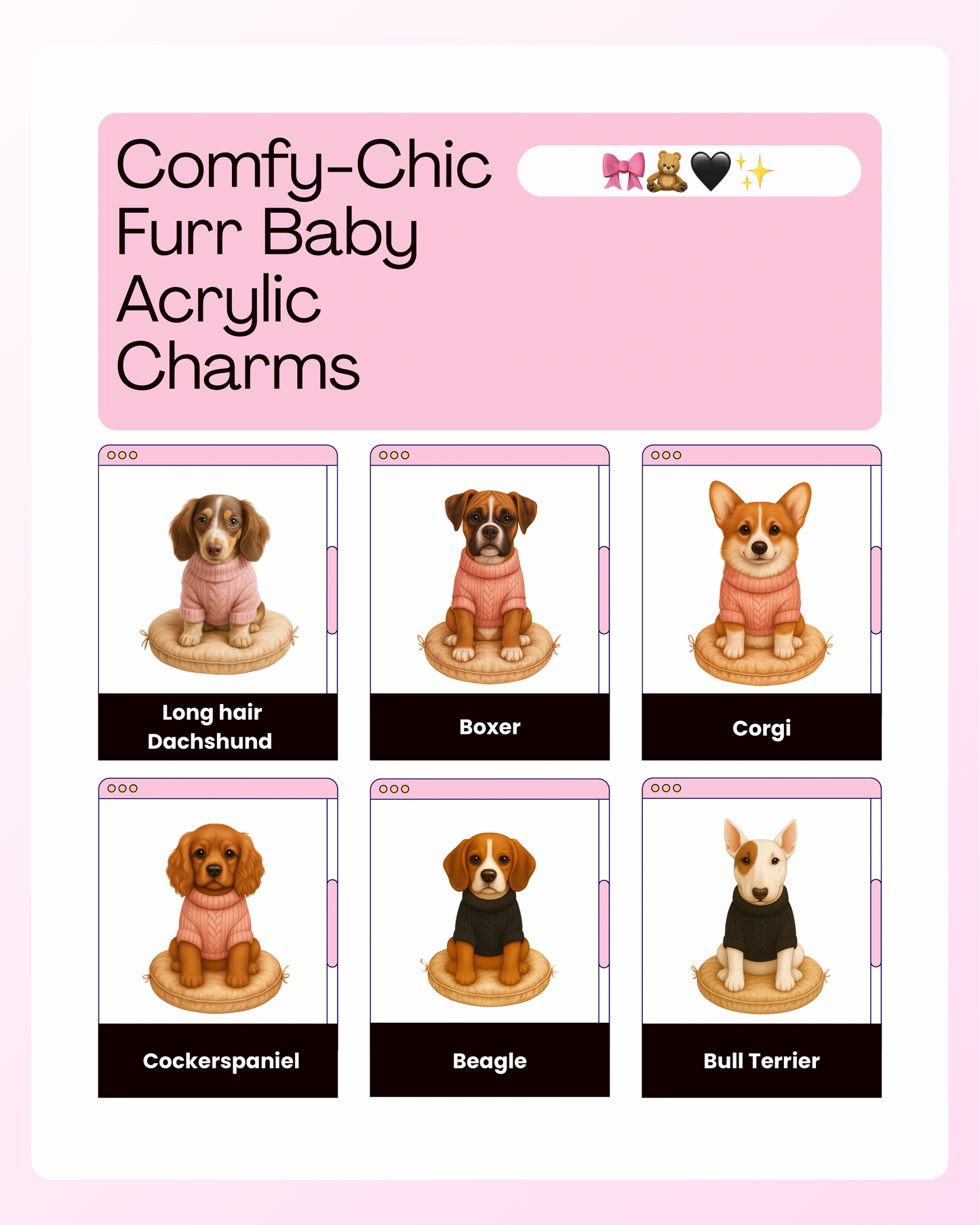 Comfy-Chic Furr Baby Acrylic Resin Charms