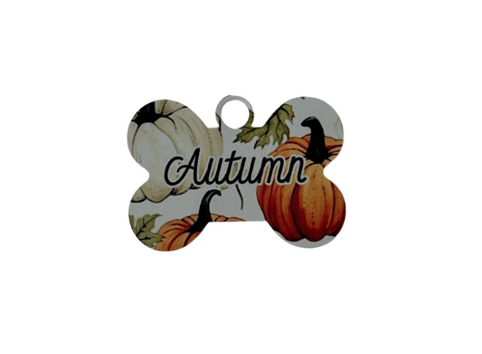 Autumn pumpkins metal tag
