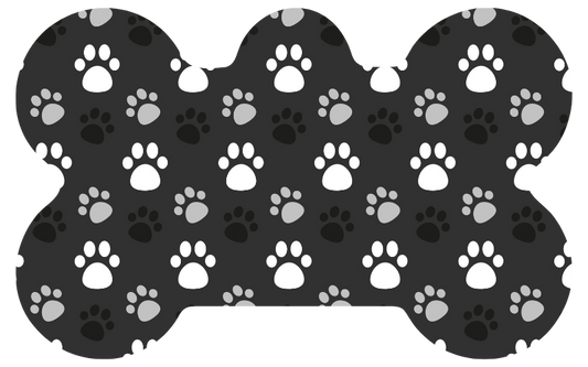 Black & White Paw Print Tag