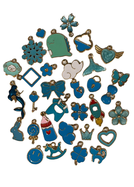 Blue colored charms