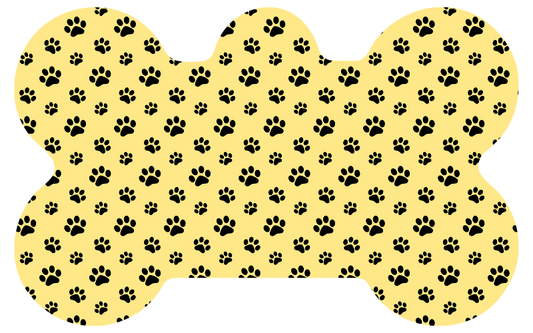 Black & Yellow Paw Print Tag