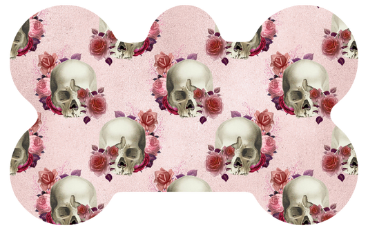 Pink Floral Skull Tag