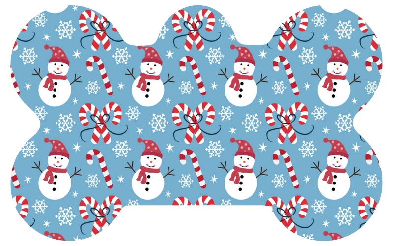 Snowman and Candy Canes Tag