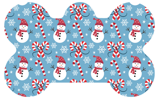 Snowman and Candy Canes Tag