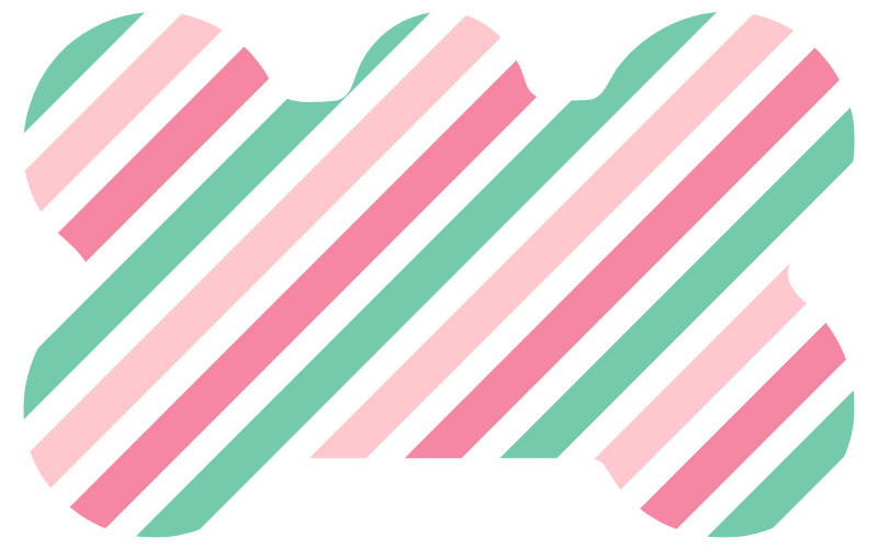 Pink & Teal Diagonal Stripe Tag