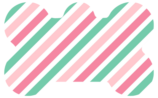 Pinks & Teal diagonal stripe Tag