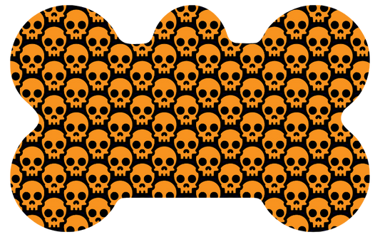 Orange & Black Skull Tag