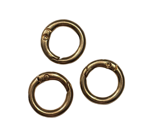 Round gold carabiner