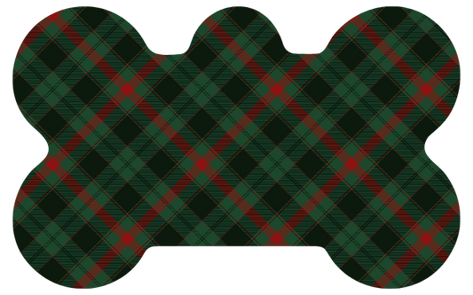 Green Plaid With Red Thin Stripes Tag