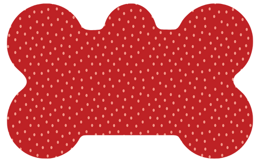 Red with Light Pink Polka Dot Tag