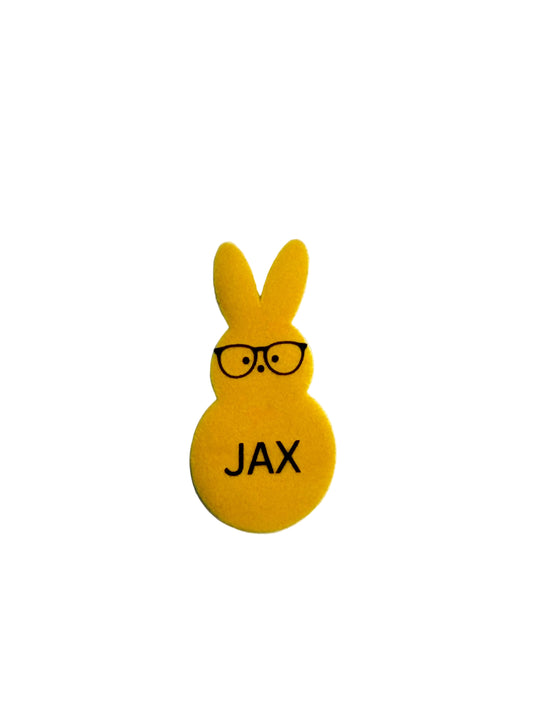Glasses Bunny Acrylic Resin Tag