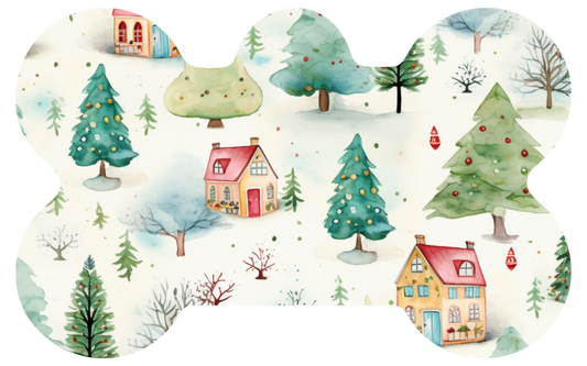 Snowy Christmas Village Tag
