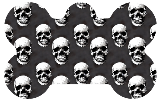 Gray Smiling Skull Tag