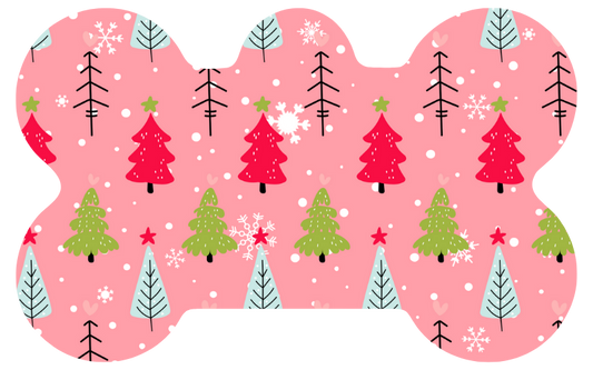 Pink Cutee Christmas Trees Tag
