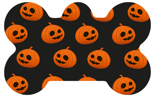 Black & Orange Pumpkin Face Halloween Tag