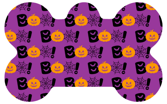 Purple BOO Pumpkin Halloween Tag