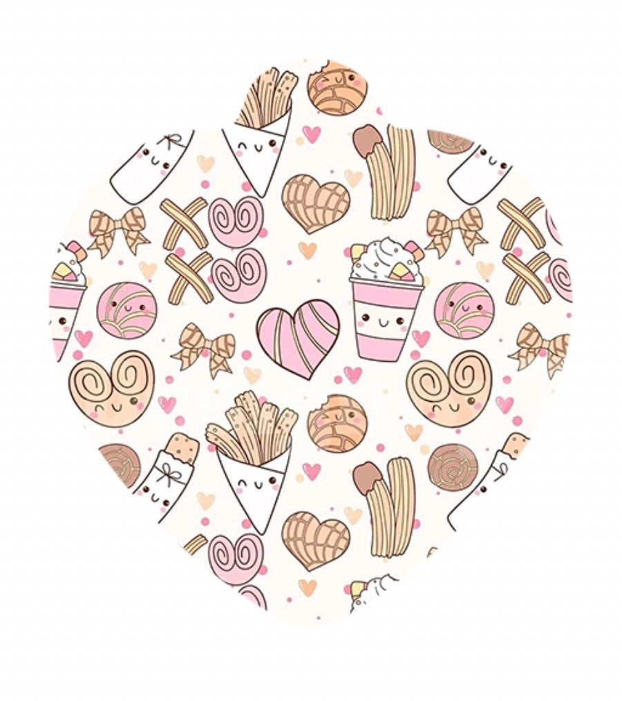 Pink Cafe Con Cutee Heart Tag