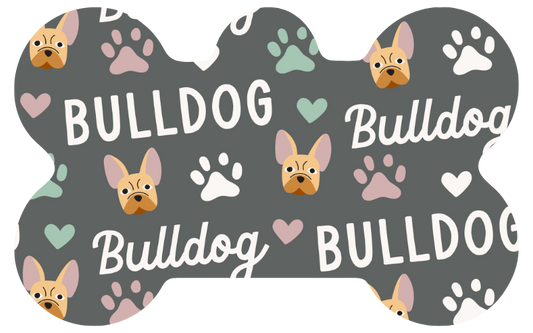 French Bulldog Heart & Paw Print Tag
