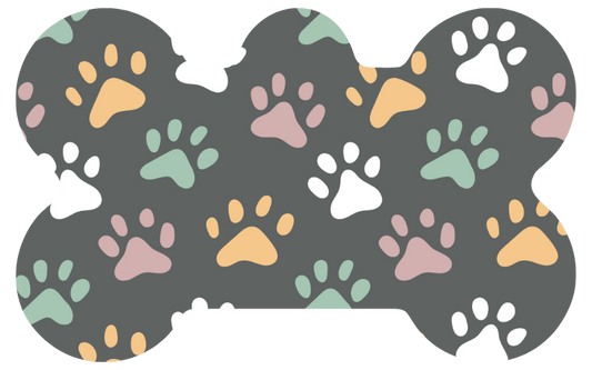 Colored Paw Print Tag