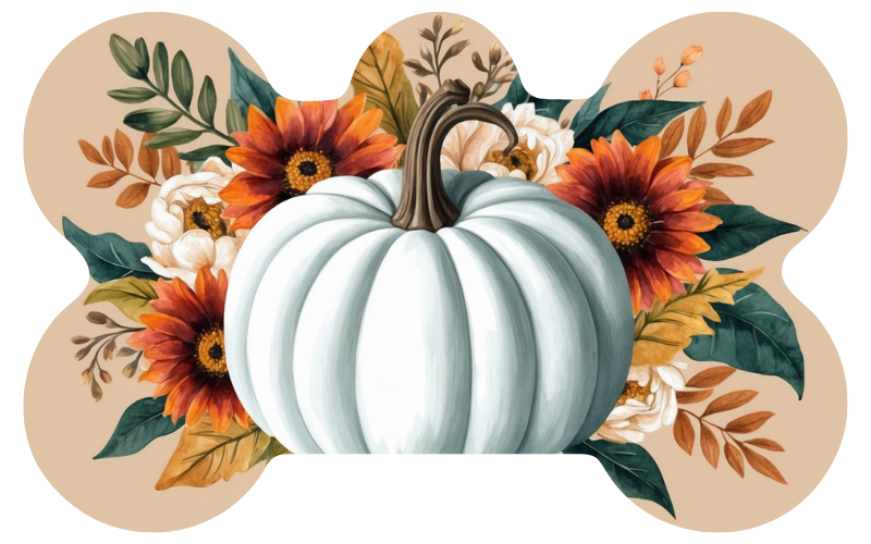 Fall Flower Pumpkin Fall Tag