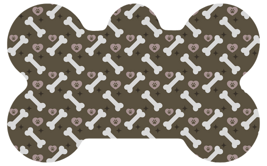 Brown Bone/Heart Paw Tag