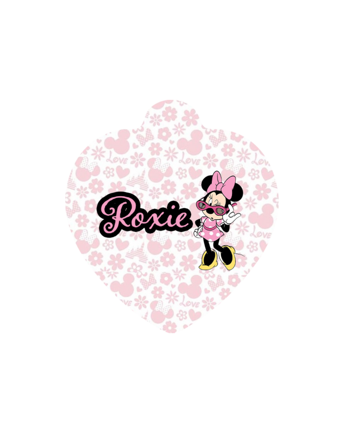 Minnie Mouse Theme Heart Tag