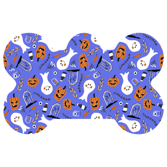 Purple RIP Ghost/Pumpkin Halloween Tag