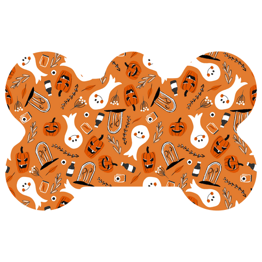 Orange RIP Ghost/Pumpkin Halloween Tag