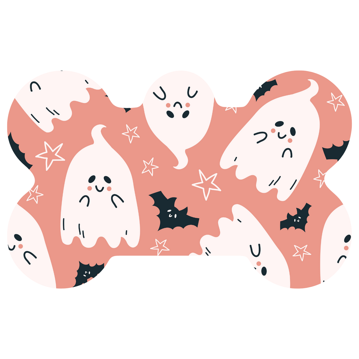 Pink Ghosts & Bats Halloween Tag