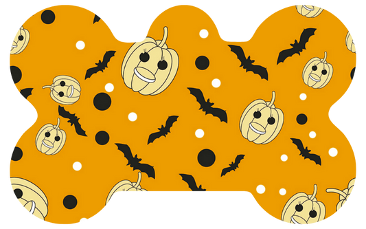 Pumpkins & Black Bats Halloween Tag