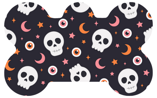 Black Skulls & Eyes Halloween Tag