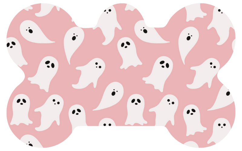 Pink With White Ghosts Halloween Tag