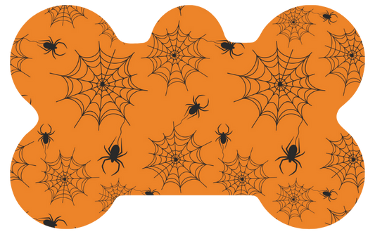 Black & Orange Spider Webs Halloween Tag